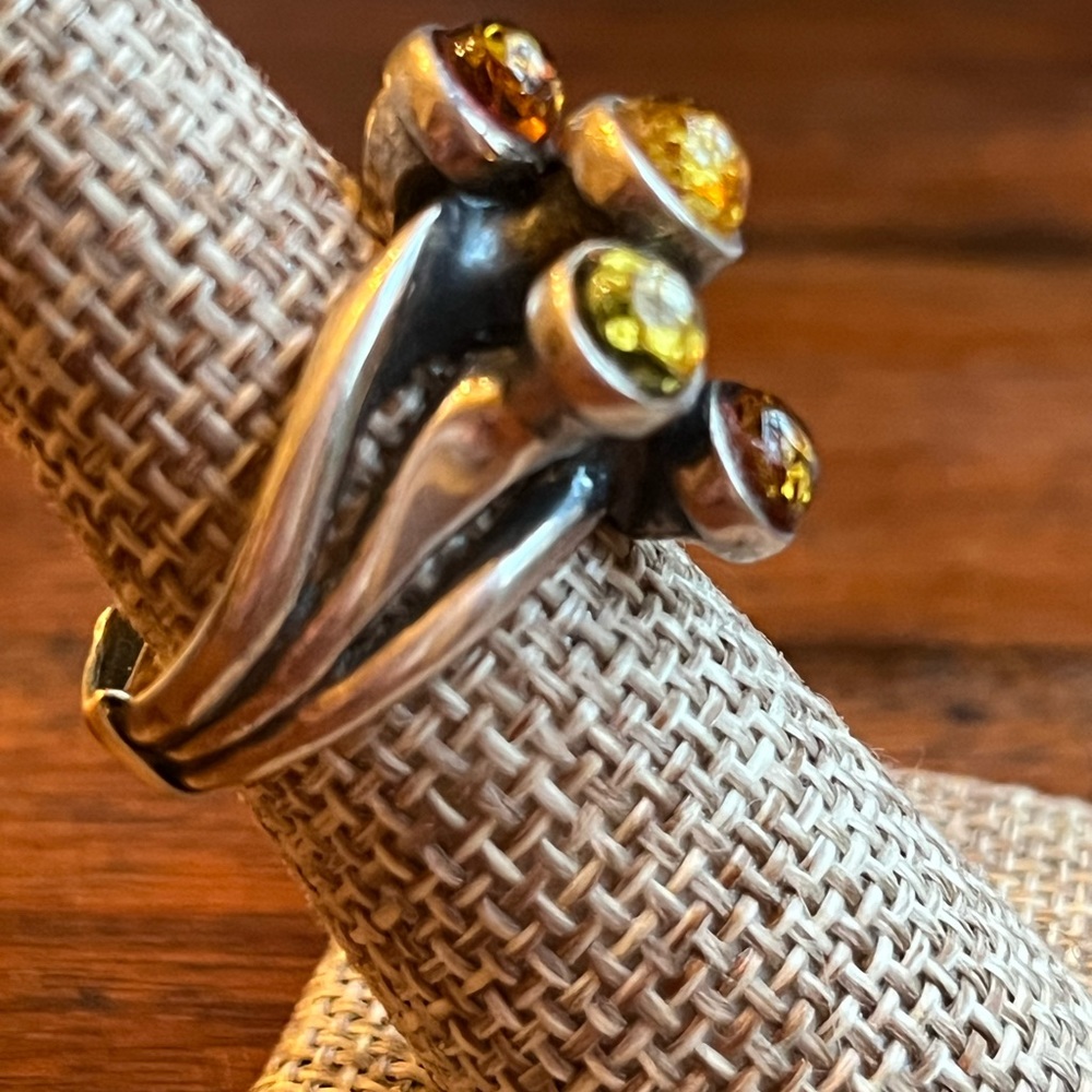 Handcrafted Amber Artesian Modernist Sculpture So… - image 3